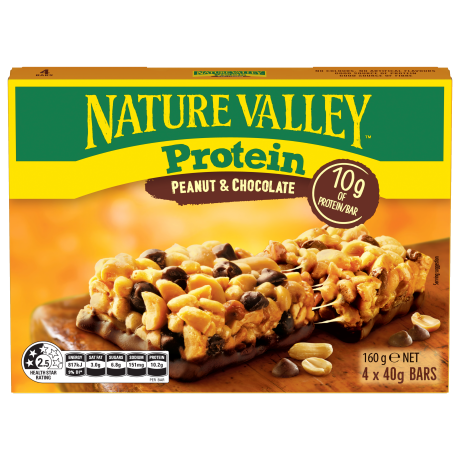 A box of Nature Valley Protein Peanut & Chocolate Bars