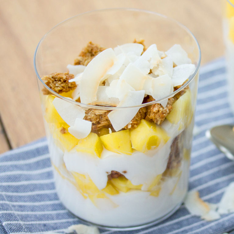 Mango Coconut Granola Parfaits